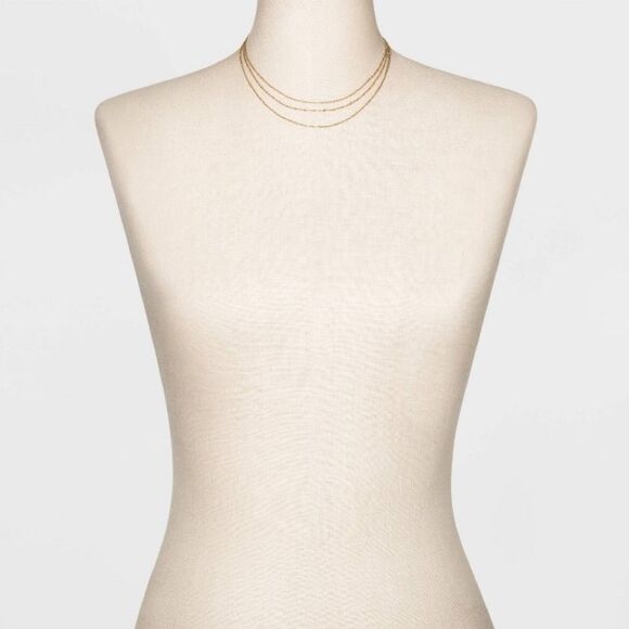 Layered‎ Enamel Dotted Chain Necklace - Light Pink - Picture 2 of 4